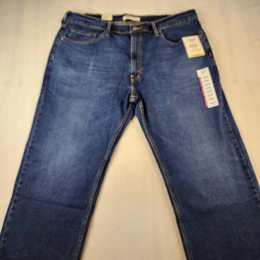 Levi Strauss Signature Relaxed Straight‎ Mens 40x30 Blue Comfort Flex Jeans NEW